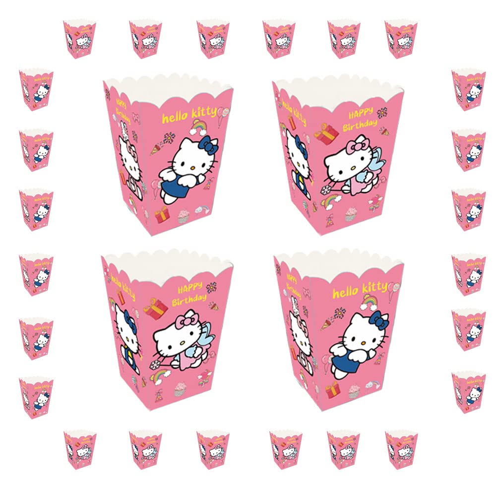 24 pack kawaii cartoon themed popcorn boxes for party decor