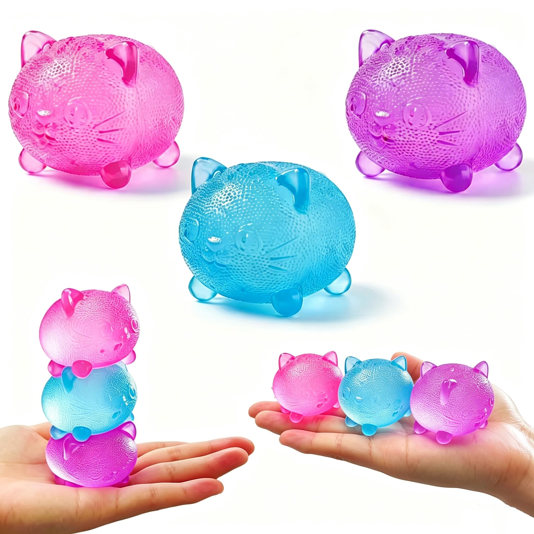 Blue Kawaii Cat Mochi miniature fidget figurine