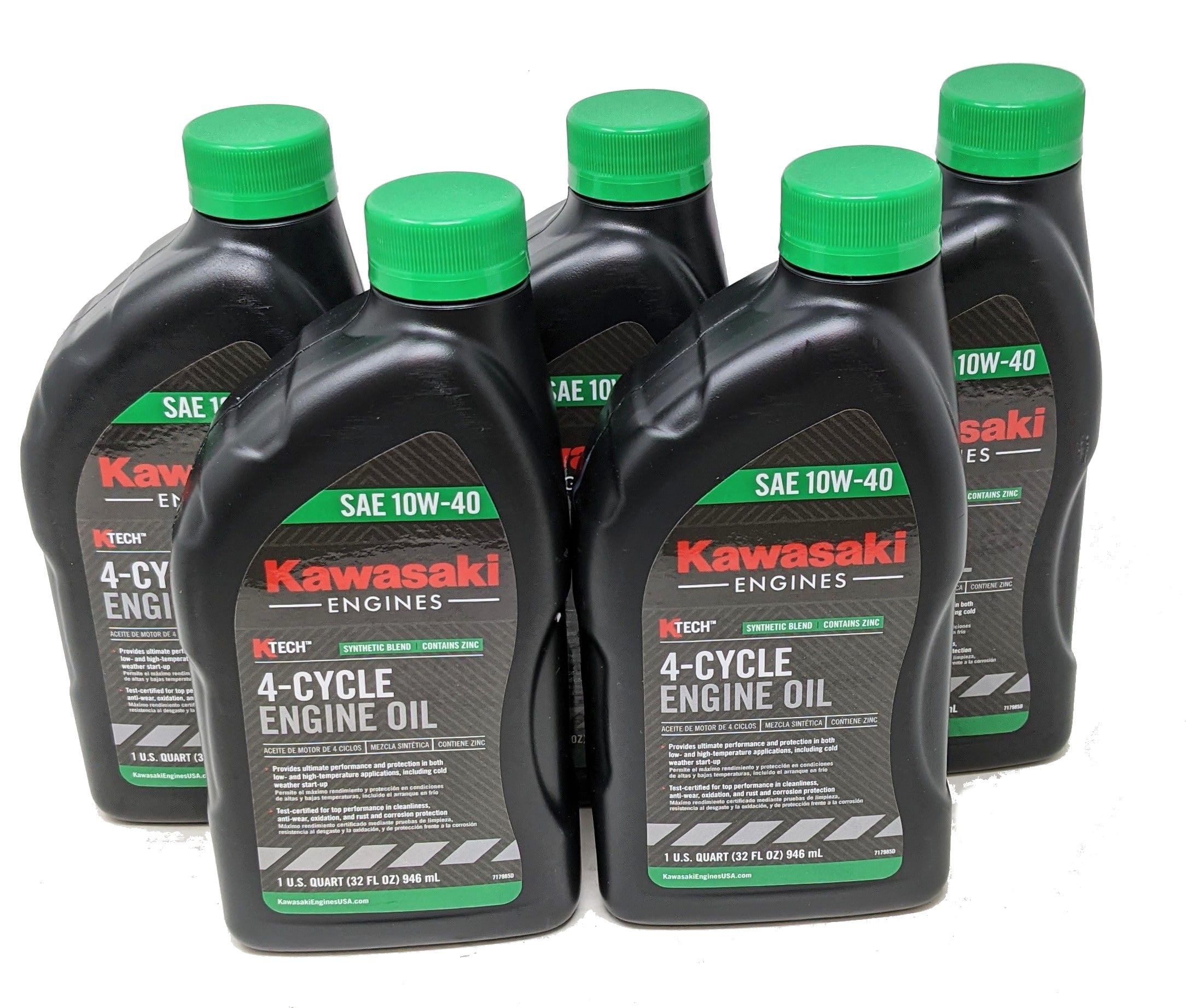 Kawasaki 99969-6296 K-Tech SAE 10W-40 4-Cycle Engine Oil Pack of 5