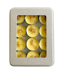 Kaya Citrus Scented Tea Light Candles 12 pack soy wax with calendula petals