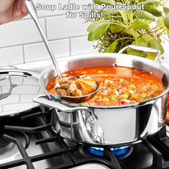 Long handle ladle for deep pots ideal for soups and gravies