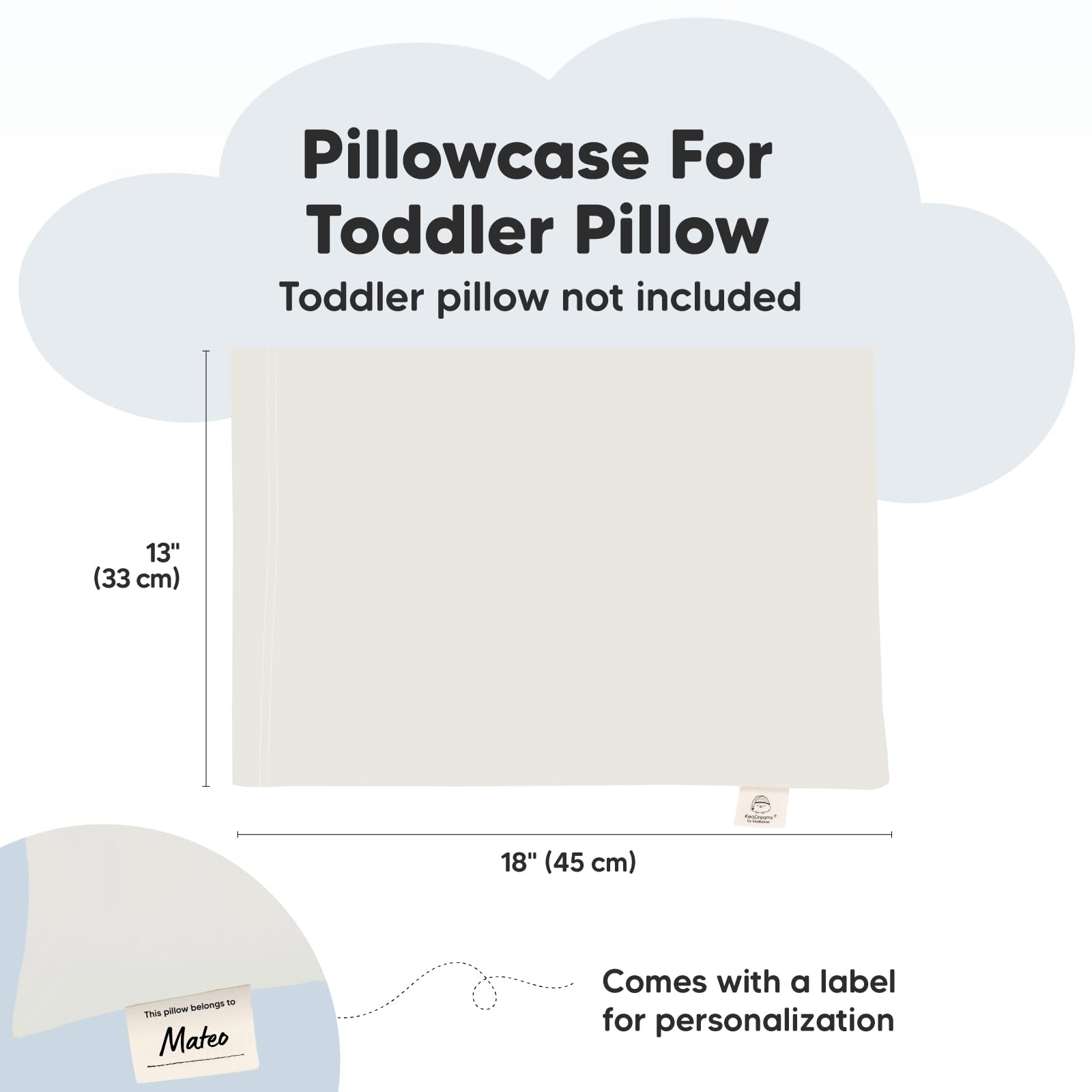 KeaBabies toddler pillowcase 13x18 inch cotton for kids