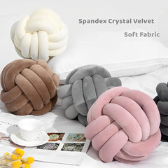 Coffee 8.5 inch knot ball pillow small size