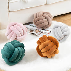 Coffee 11 inch knot ball pillow decor