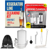 Kegerator Cleaning Kit with 1lb no-rinse beer line cleaner and accessories