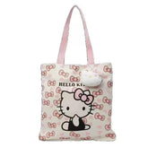 KELBBO Cute Cartoon Kitty Tote Bag with a white bow cartoon cat design