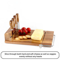 Kenley & Everlynn Cheese Cutter Board with Wire with 4 Magnetic Knives