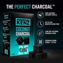 KENZ coconut charcoal cubes 25mm 72pcs product image 2