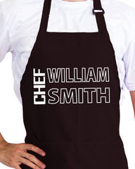Kenzal custom chef apron with name front detail