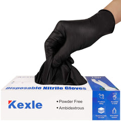 KEOELY nitrile gloves pack 100 black medium