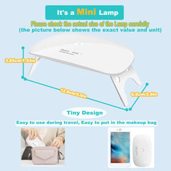 Kepma compact nail lamp dimensions 3.54in deep 5.12in wide