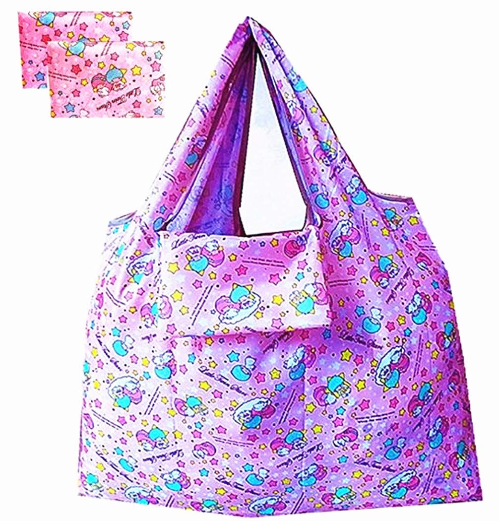 Kerr's Choice portable grocery bag set of 2 pink and purple