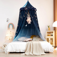 Night sky ruffle canopy ready for girls room reading nook