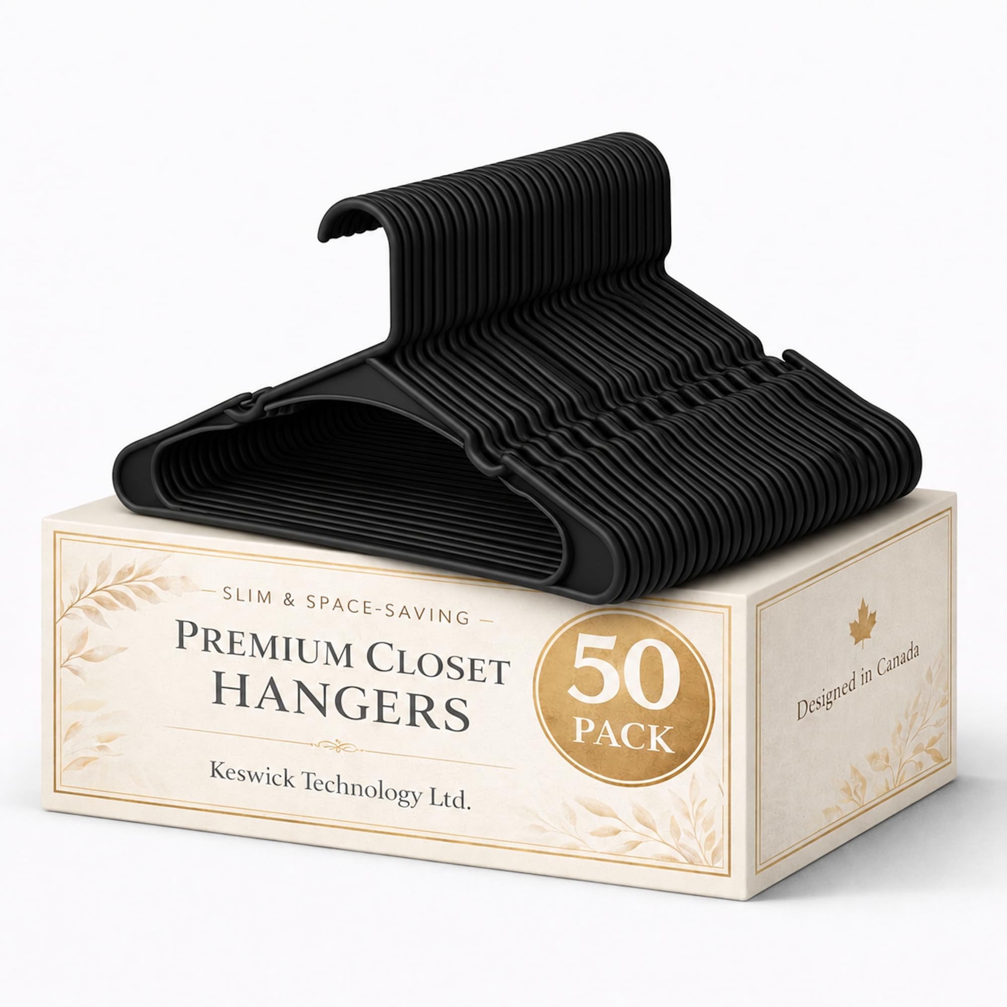 Keswick 50-Pack Plastic Hangers black