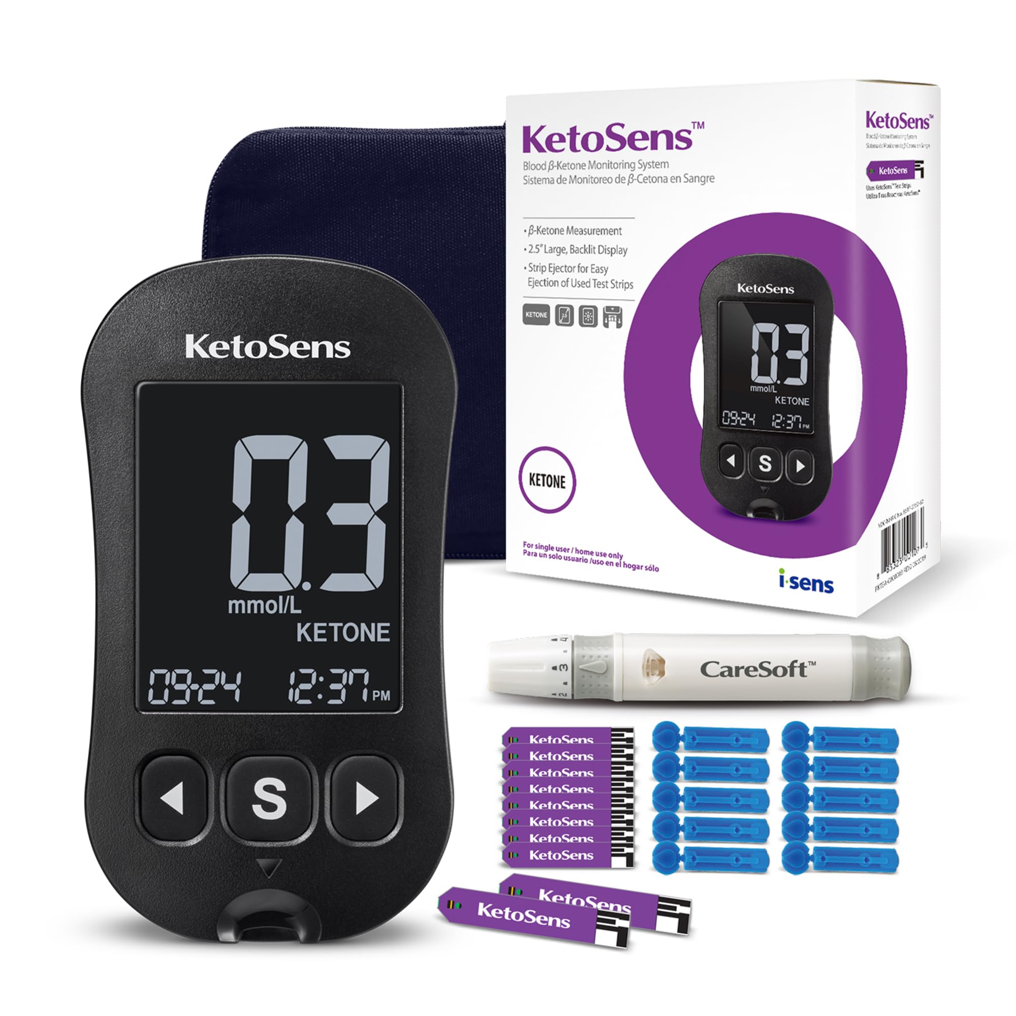 KetoSens blood ketone monitoring starter kit front view