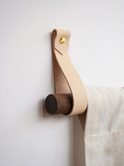 Keyaiira leather curtain rod holder bracket handmade in USA