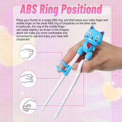 KFHENSOMR learning chopsticks for kids 4pcs with cat design