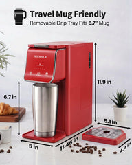 KIDISLE coffee maker compatible with K Cup and ground coffee