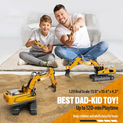 Metal alloy shovel on KIDMARKT RC excavator