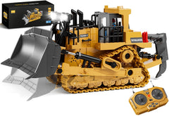 KIDMARKT Metal RC Bulldozer Toy 1:20 scale with loader blade