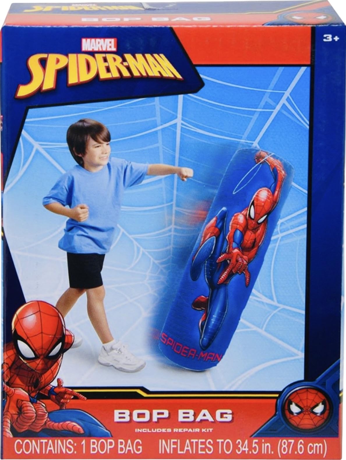 Kids inflatable punching bop bag featuring Spider Man