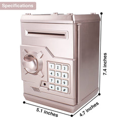 Kids ATM style money bank with coin and bill entry