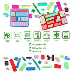 3 piece block shape mold set random colors