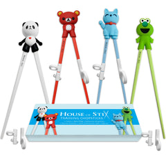 Kids Training Chopsticks Animals 4-Pack animal design with removable helpers
