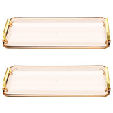 Kifmurase serving tray with golden handles set of 2 for party decor