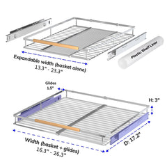 Expandable slide out storage shelf by KIKIBRO two pack