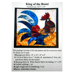 King of the Roost rooster applique quilt pattern full size with instruction
