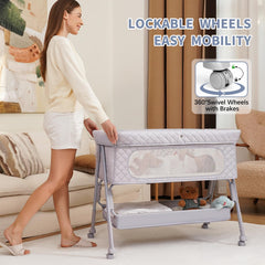 Kiniew Bassinet Bedside Sleeper breathable mesh design