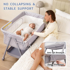 Kiniew Bassinet Bedside Sleeper foldable travel crib