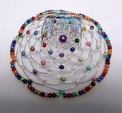 Kippah rainbow beads 4.5 inch diameter