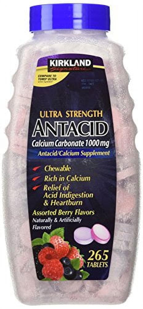 Kirkland Signature Ultra Strength Antacid Calcium Carbonate 1000 mg 265 tablets