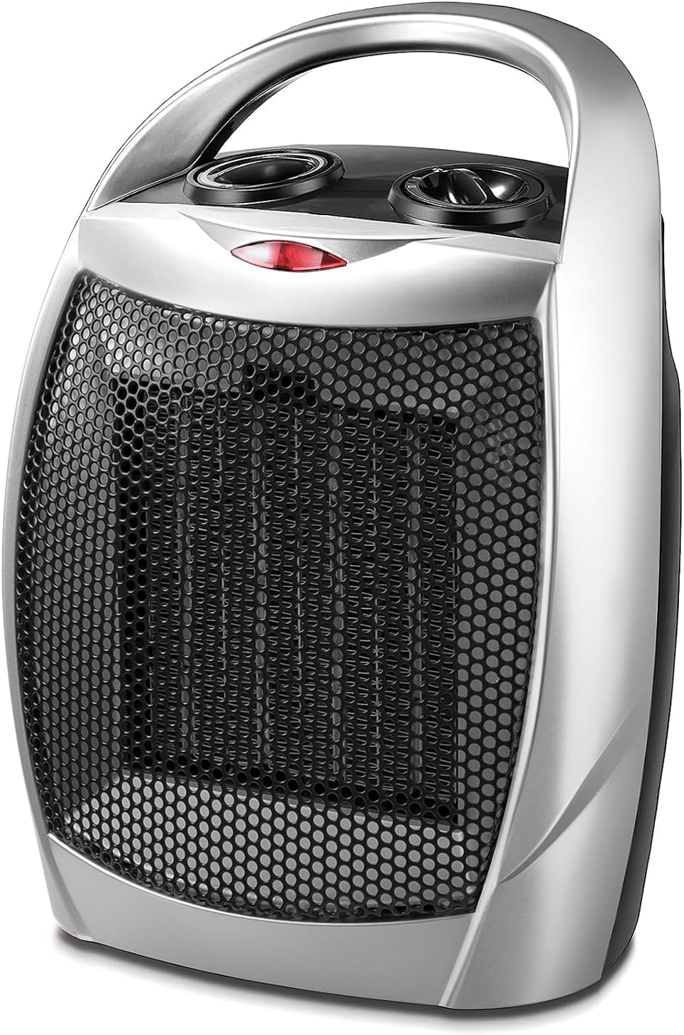 Kismile small electric space heater silver compact design