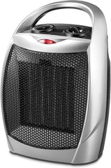 Kismile small electric space heater silver compact design