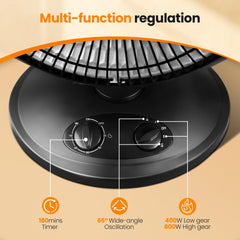 Tip-over safety switch and overheat protection on heater
