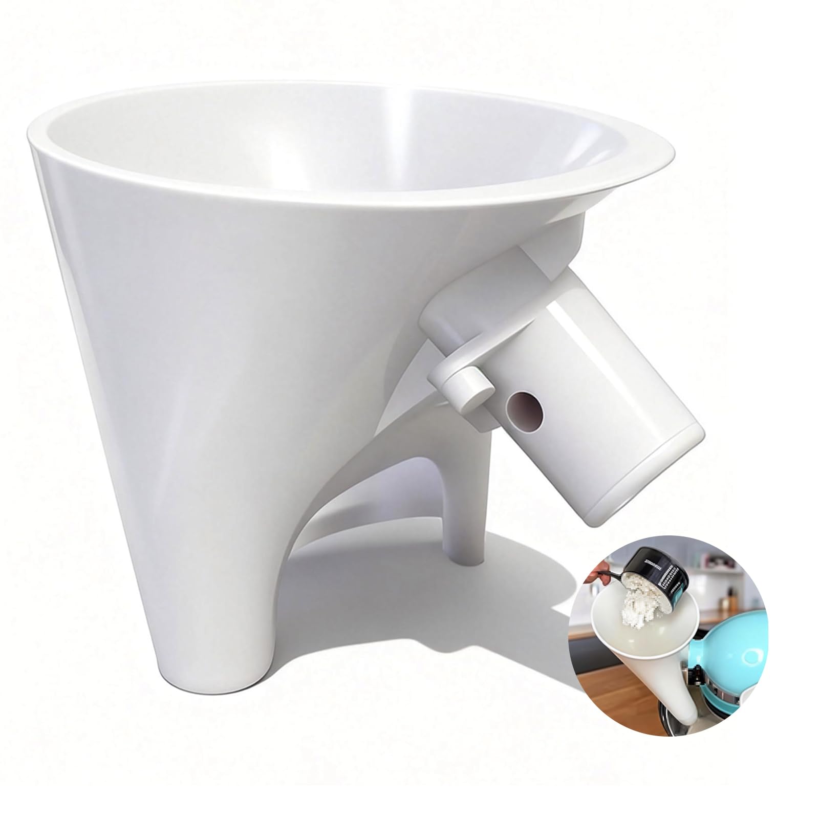 Flour funnel for Kitchen Aid stand mixer KSM150