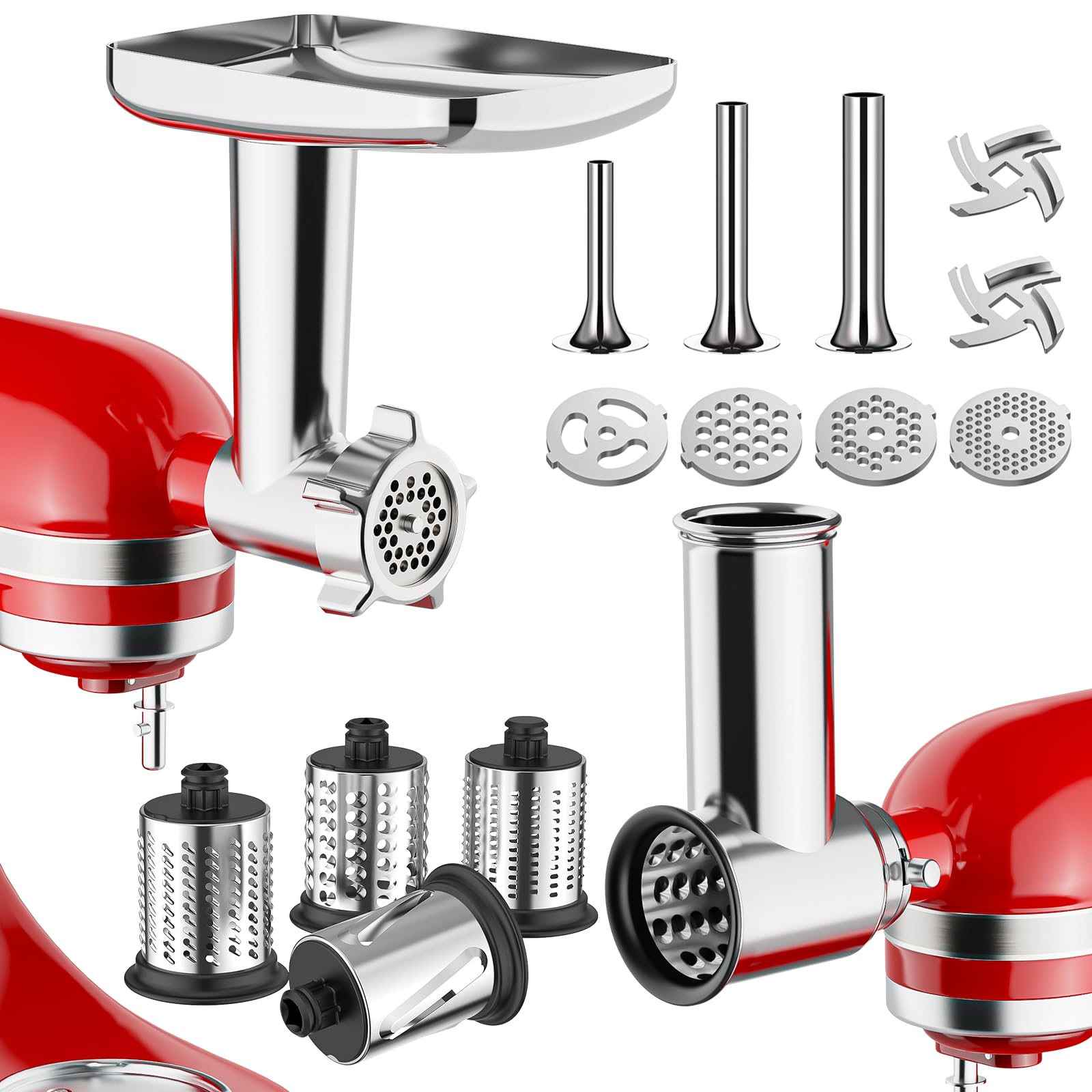 KitchenAid meat grinder attachment for stand mixer with 4 grinding plates
