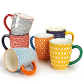 KitchenTour ceramic coffee mug set 6 16oz