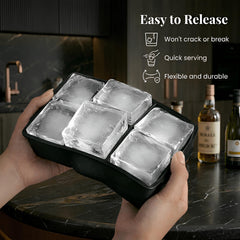Twist and push release mechanism on silicone ice cube tray for easy cube removal
