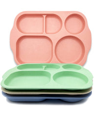 KITLAB Unbreakable Divided Plates blue 4 pack