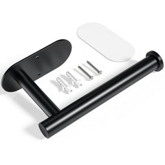 Kitsure bathroom toilet paper holder in black finish for wall-mount installation