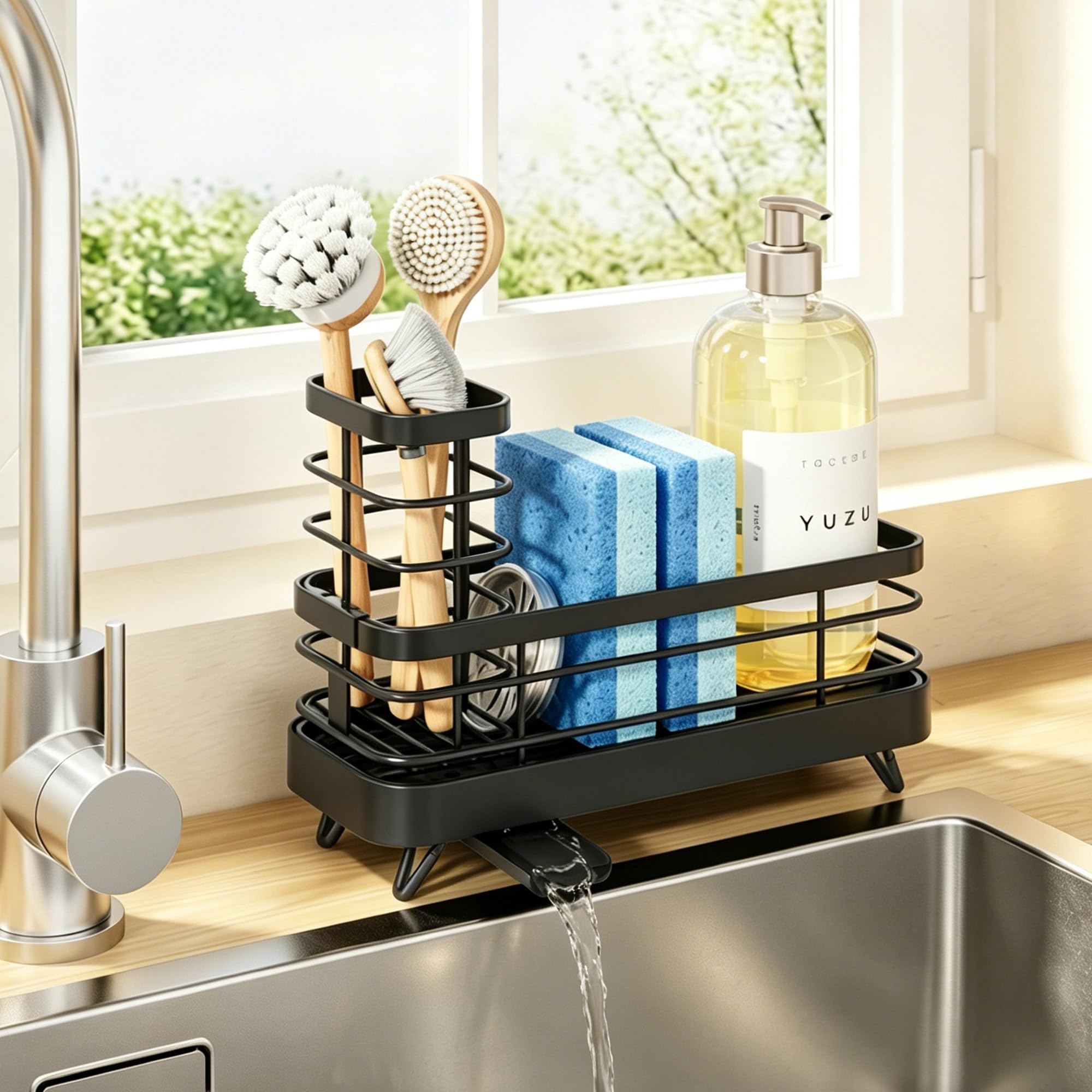 Kitsure sponge holder kitchen sink black