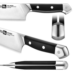 Klaus Meyer PRO High Carbon German Stainless Steel 8 inch chef knife edge detail