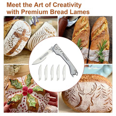 Klearsky folding dough scoring tool with storage pouch