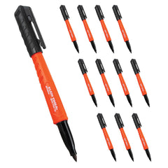 Klein Tools 8610112 Skribes fine tip permanent markers black 12-pack packaging