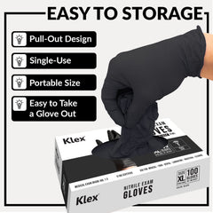 Durable elastic fit comfortable dexterity Klex nitrile gloves touchscreen compatible