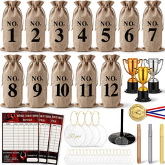 Klyyo Clyro blind wine tasting kit with 12 numbered burlap bags